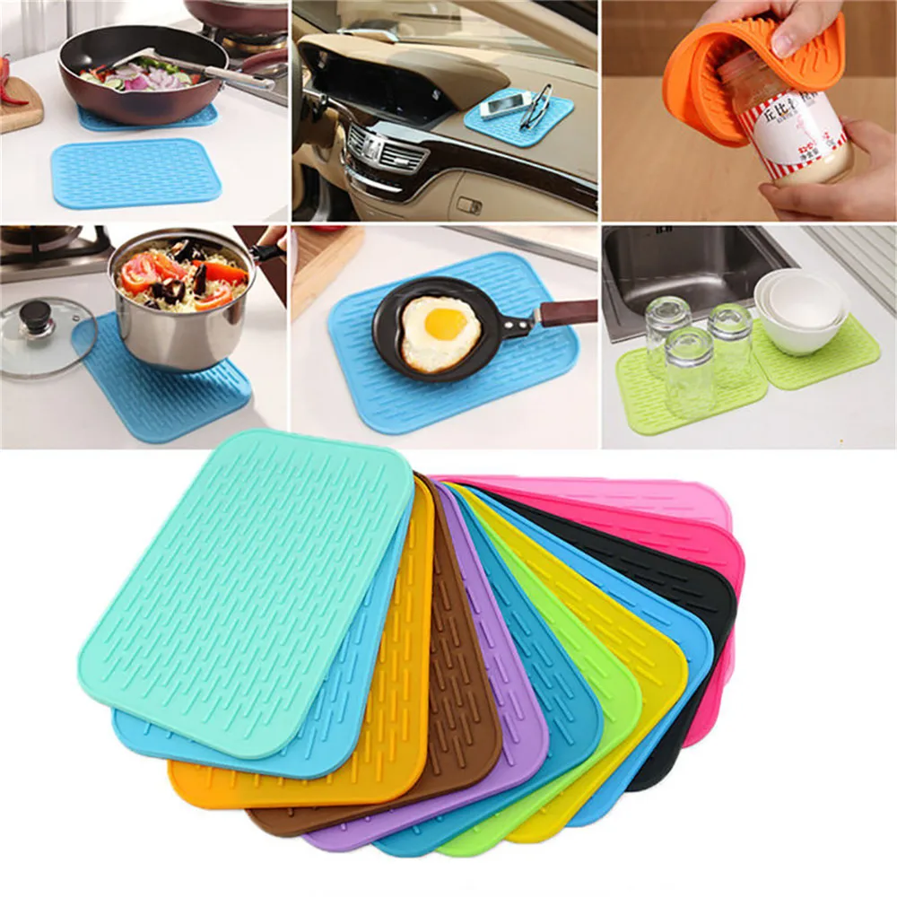 Heat-Resistant Trivets Pink - Round Multi-Purpose Hot Pads Cooking & Dining Spoon Rest Pot Holder 2 PCS Silicone Table Mat 