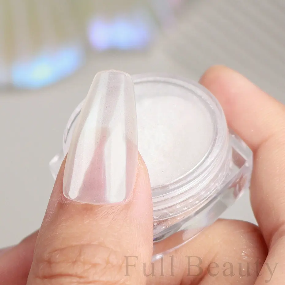Nail Powder Pigment Aurora Laser Silver Effect Rubbing Dust Glitter Iridescent Gel Polish Manicure NFF-012 nail powder nail pigment nail glitter nail decoration nail decorations
