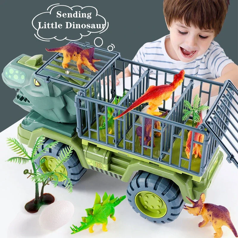 Dinosaur Engineering Car Children's Construction Toy Excavator Dump Truck Educational DIY Model Car Toys for Kids Boy Child Gift