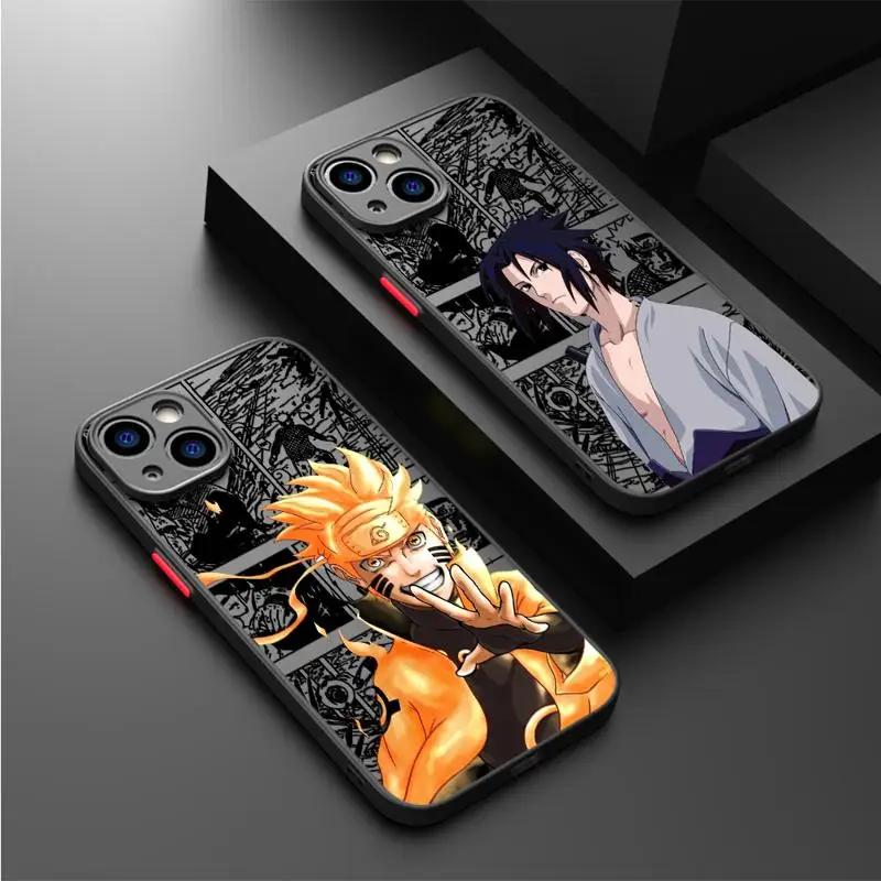 Чехол Ainime Narutos Sasuke для Apple iPhone 15 11 14 13 12 Pro 7 XR X XS Max 8 Plus 6 6S SE 2022 15Pro, черный матовый чехол для телефона