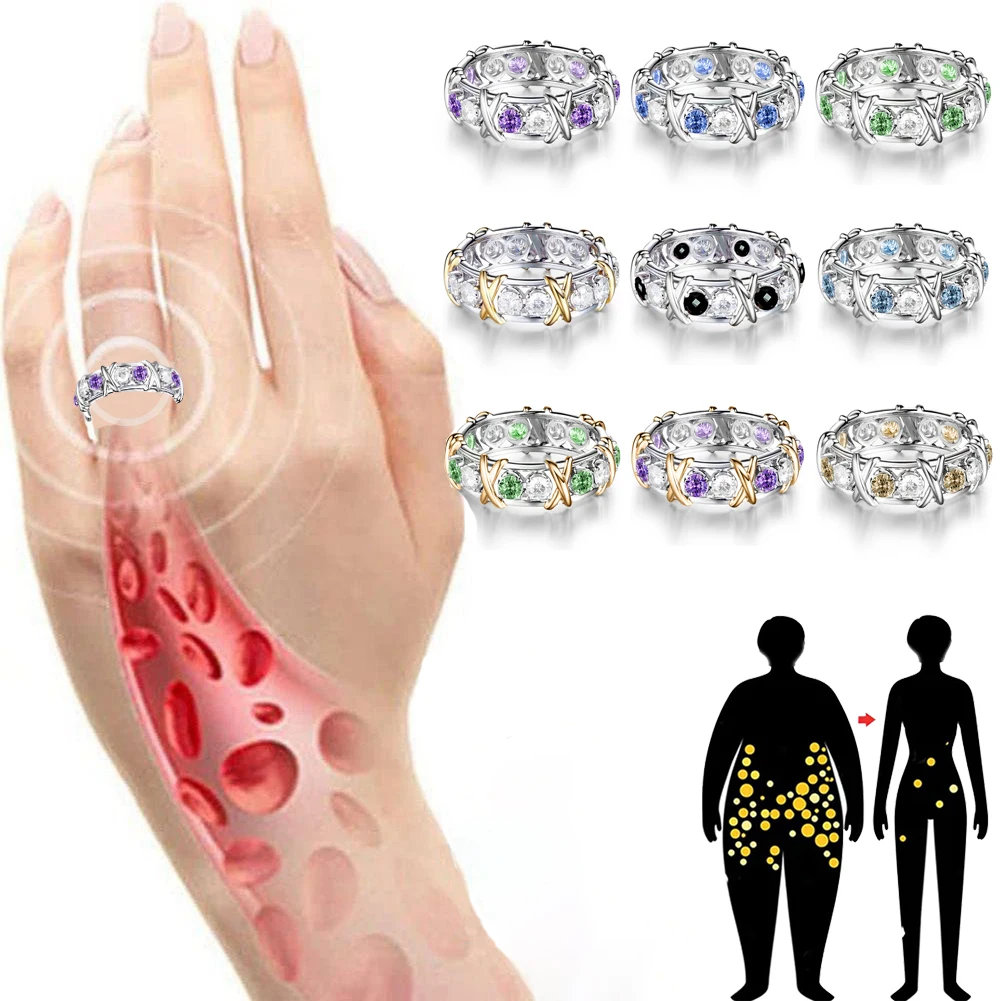 FashionCubicZirconiaCrossRingsforWomenSlimmingHealthCare