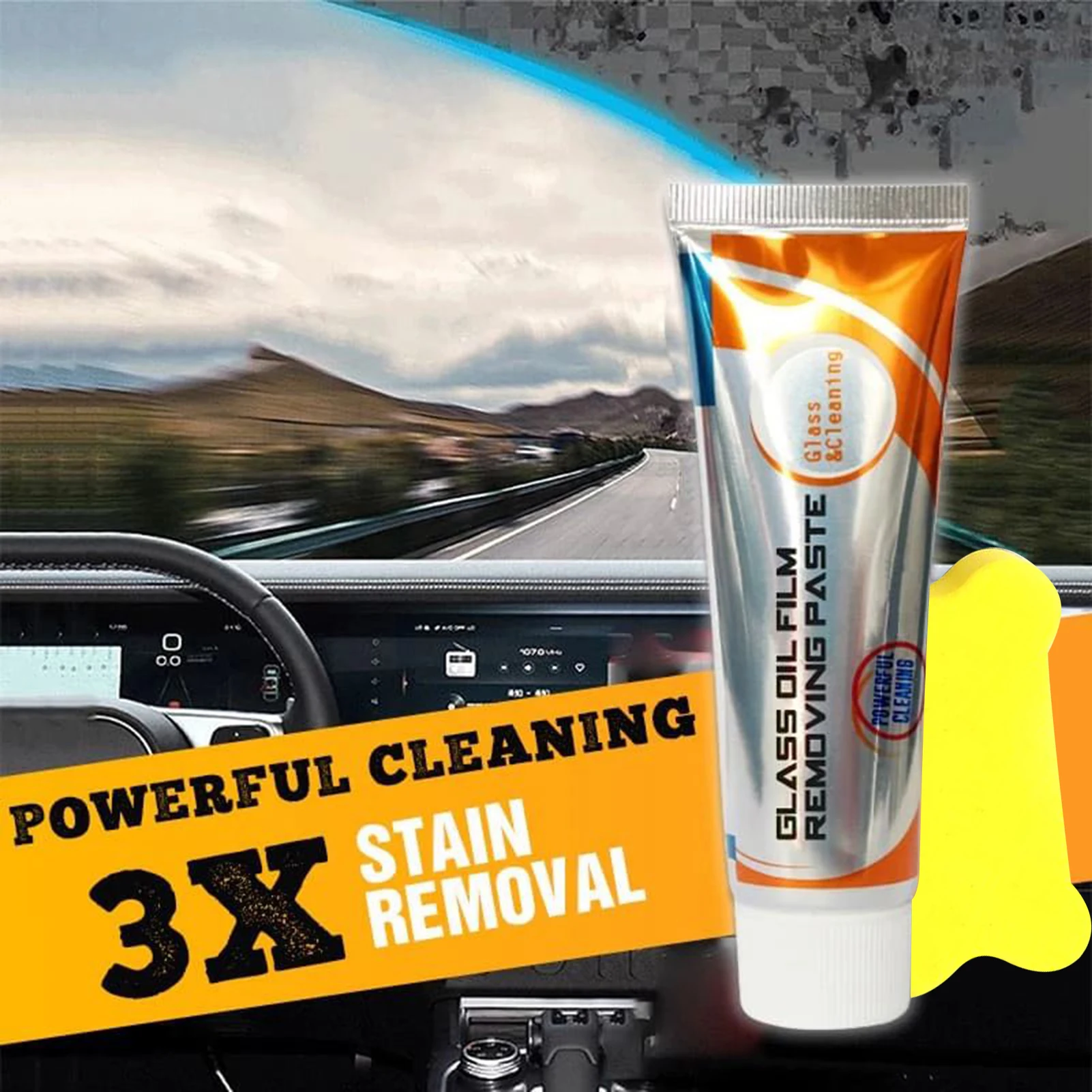 Car Glass Oil Film Removing Paste Deep Cleaning Polishing Glass Cleaner