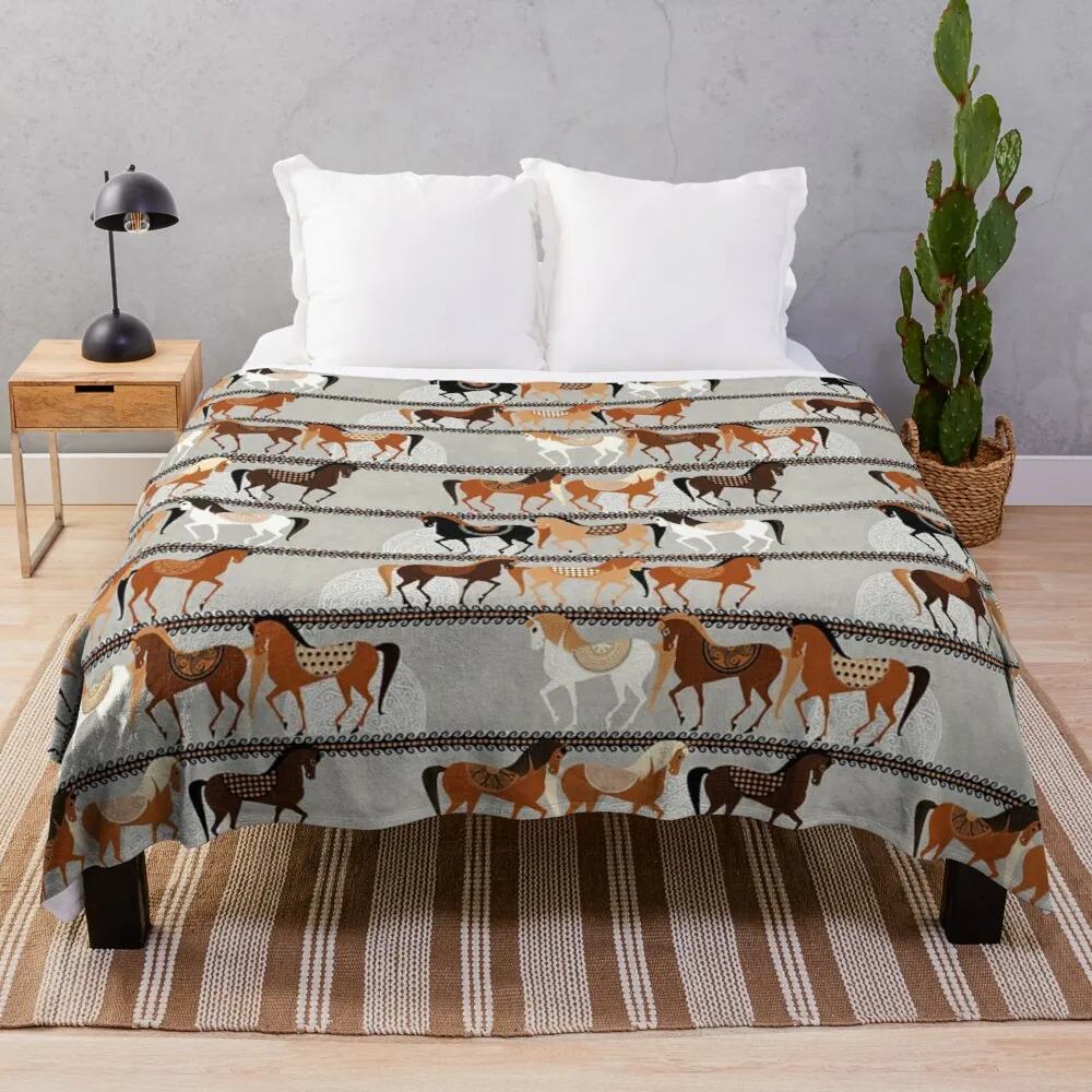

Greek Horse Pattern Throw Blanket Luxury St Blanket Stuffed Blankets Fur Blanket