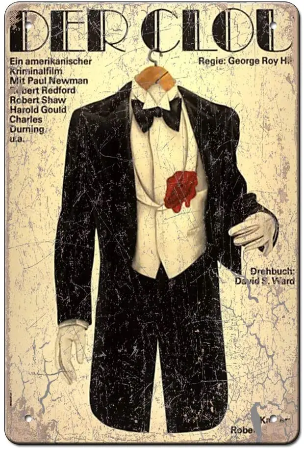 Металлический жестяной плакат по мотивам фильма The Sting 1973 настенный винтажный