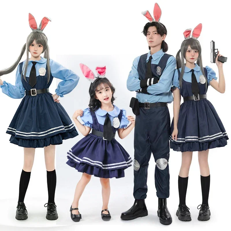 Anime Movie Toy Story Rabbit Police Officer Judy Hopps Cosplay Costume Dress Uniform Suit Donna Woody Skirt Vestiti Di Halloween