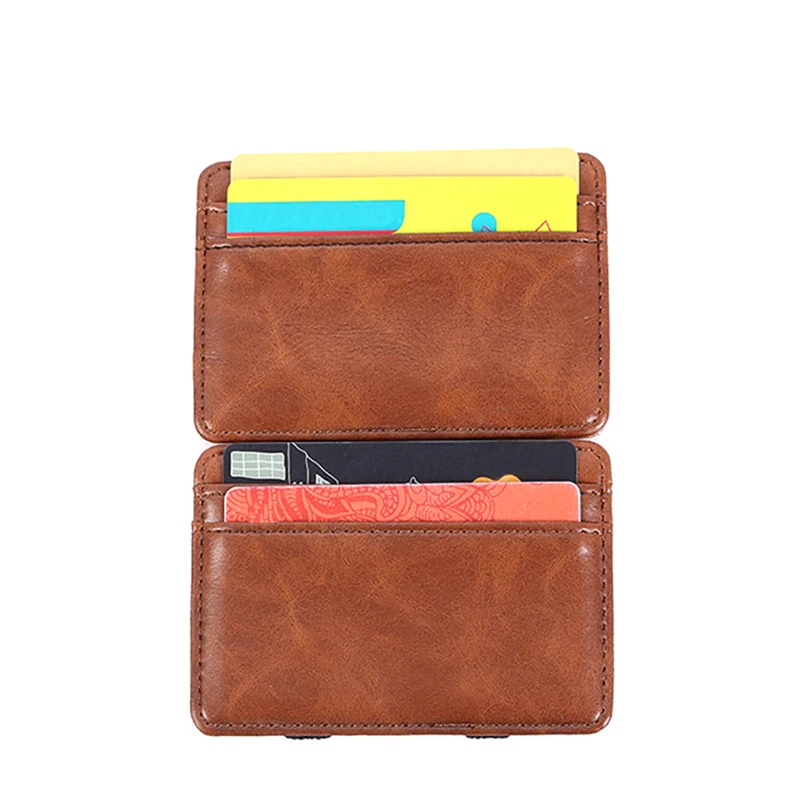 PU Leather Wallets Women Men Magic Wallets Mini Small Coin Purses Portable Short Business Credit Card Holder Clutch Bag Case women wallet leather wallet coin purse wallet coin purse pu leather card bag women coin purse credit card holder faux leather wallet women purse slim wallet card wallet pu leather handbags