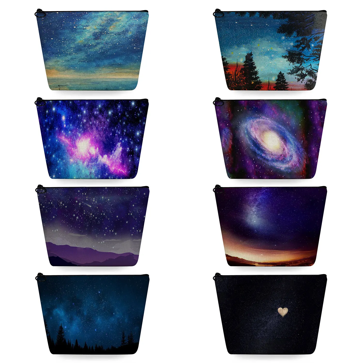 

Travel Toiletry Bag Portable High Quality Pretty Starry Sky Print Makeup Organizer Women Cosmetic Bag Casual Beautiful Landscape