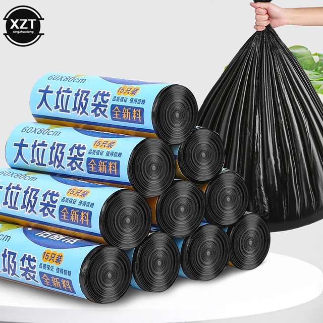 50 Pcs Big Capacity Trash Bag Heavy Duty Thickened Extra Large Commercial  Waste Trash Garbage Bag Black Hotel Market Trash Bags - Trash Bags -  AliExpress