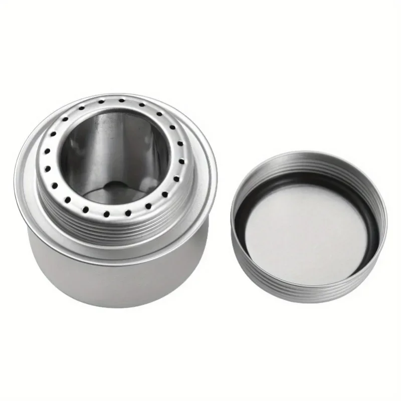 Mini Portable Aluminum Stainless Steel Alcohol Stove with Cover Sealed Outdoor Camping Backpack Cooking Stove Tourism Burner