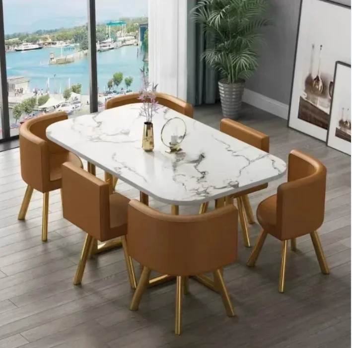 Dining Table, Rectangular for Dining Room/living Room, Kitchen Table Set with Metal Legs