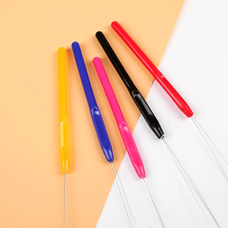 5Pcs New Tufting Gun Needle Threader Colorful Plastic Handle Thread Threader Cross Embroidery Beading Device For Sewing Tools