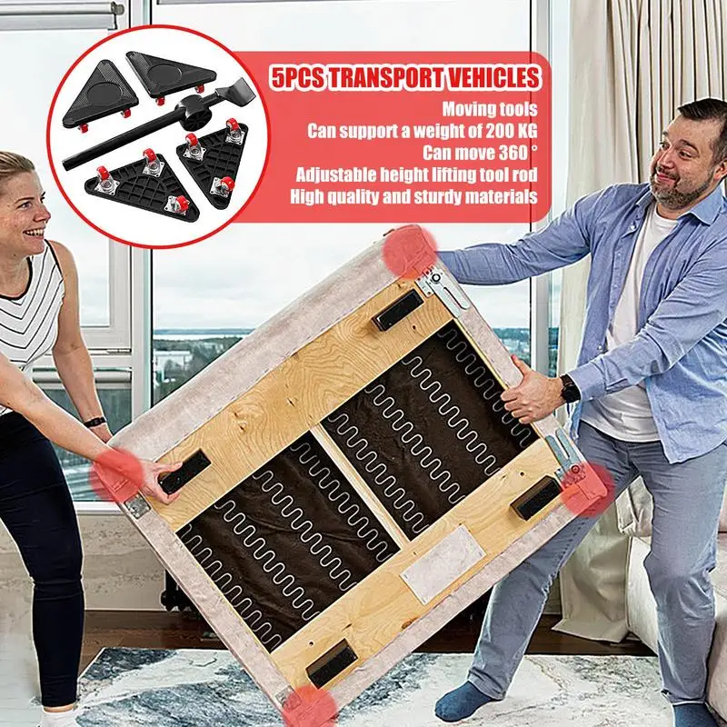 Heavy Furniture Lifter Heavy Duty Furniture Movers With Wheels Appliance Mover With Adjustable Height Lifting Tool Bar For Safel 3