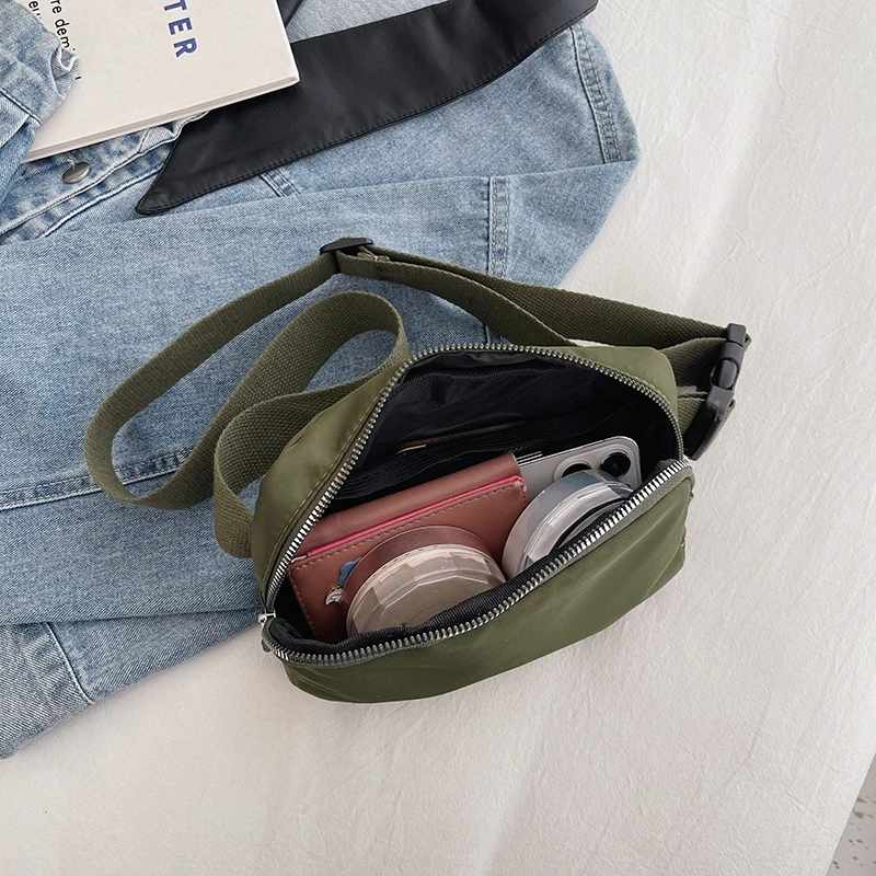 Fashion Leisure Oxford Waterproof  Women Waist Bag Solid Color Sport Pack Multifunction Waist Bag For Hiking Cycling Running 3