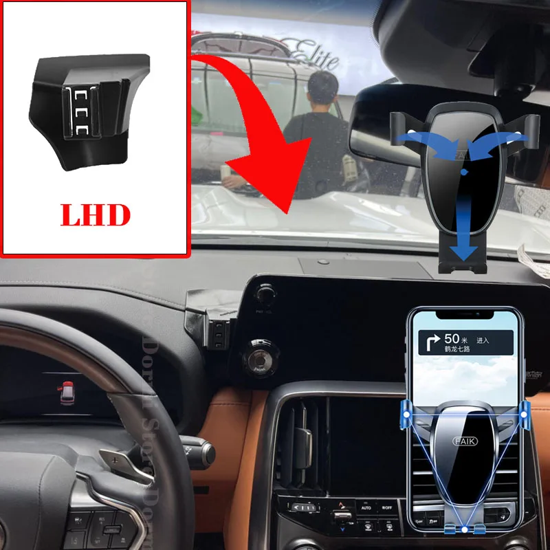 차량용 휴대폰 거치대, 렉서스 LX 500d 600 F 스포츠 2022 2023 360 ° 회전 중력 브래킷, GPS 네비게이션 스탠드 액세서리