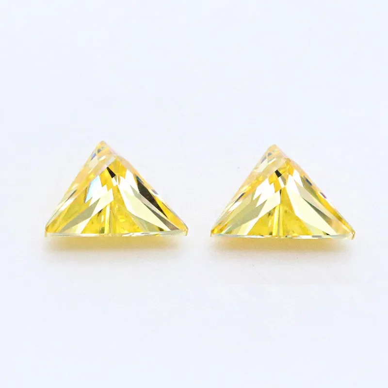 MOJY Lemon Yellow Triangle Cut Loose Moissanite Diamond Stones Pass Tester Gems with GRA Certificate for Fine Jewelry Making