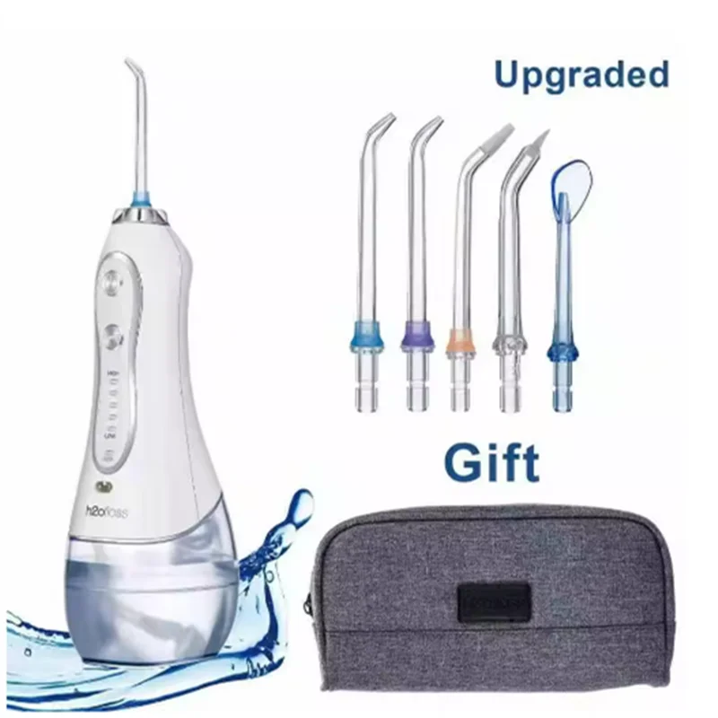 1 Pcs 휴대용 전기 물 Flosser 충전식 무선 구강 Irrigator 화이트/블랙 바디 사용 가능 IPX 7 방수 40-110PSI