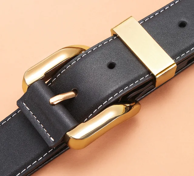 New Belt Men's Leather Simple Casual Buckle Belt Top Leather Youth