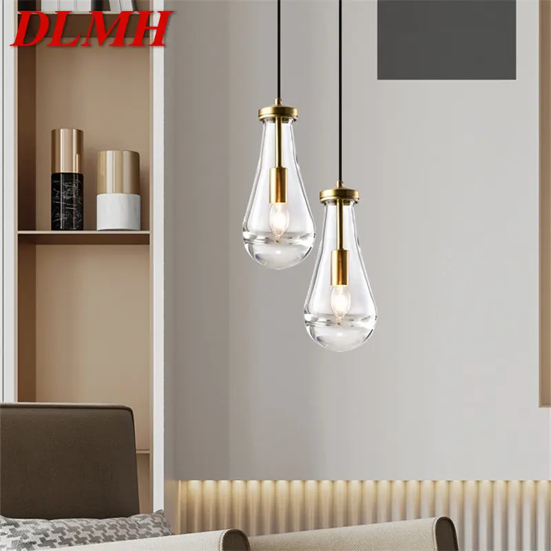

DLMH Modern Crystal Hanging Pendant Light LED Brass Creative Simply Nordic Chandelier Lamp For Home Dining Room Bedroom