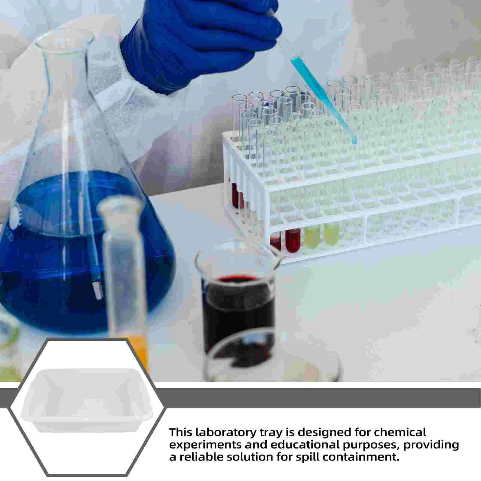 Anti Leak Plastic Tray for Chemical Lab Drip Proof Storage Teaching Supplies Shallow Pan Utility Trimming Sample