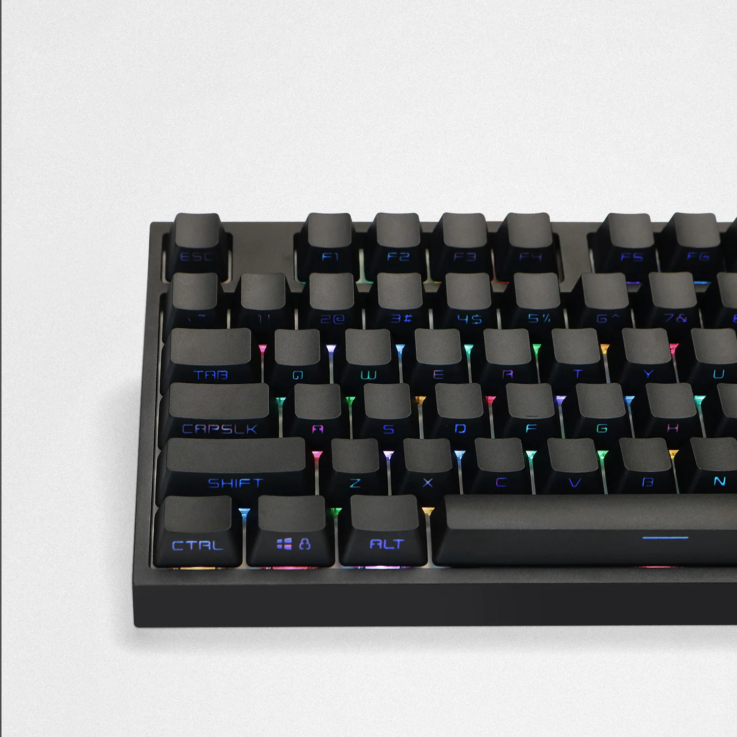 Pbt Keycaps para Teclado Mecânico Double Shot Side Print Backlight Through Perfil Oem Cor Preto e Branco mx 8.0 87 104 134 - Imagem 5