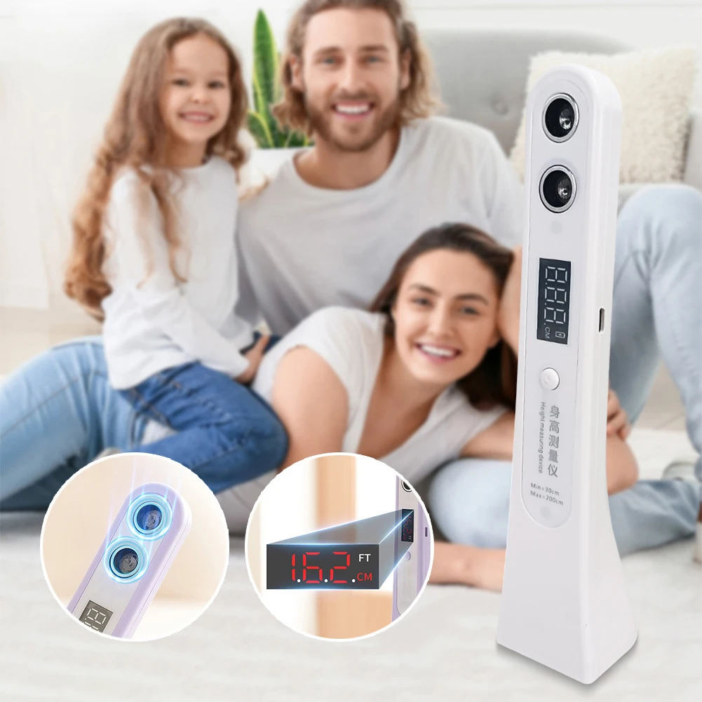 Ultrasonic Height Measurement Meter LED Display Height Measuring Stadiometer Portable Height Measuring Device for Adults Kids