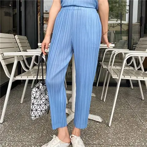 Women pants high waist  Korean women's clothes Women's pants Pleated pants Trousers Korean women's clothes