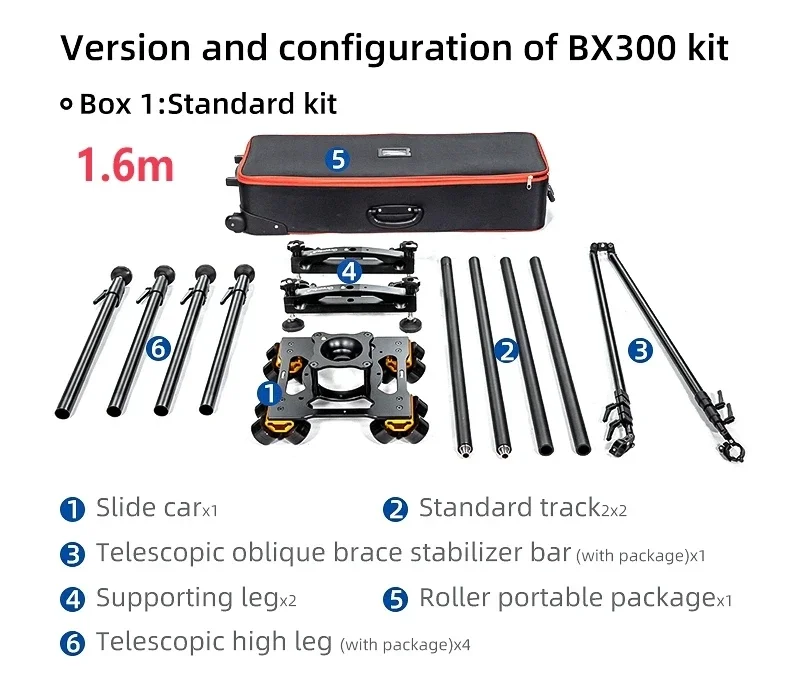 Greenbull BX300/ BX300 Lite Extension DSLR Camera Track Dolly Slider Portable Motorized Slider for camera 1.6 Meter 70KG