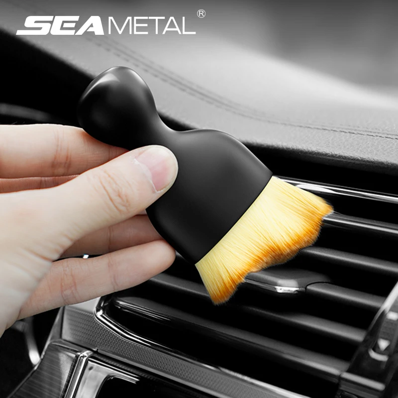 SEAMETAL Car Air Conditioner Cleaning Brush Car Air Outlet Crevice Dust