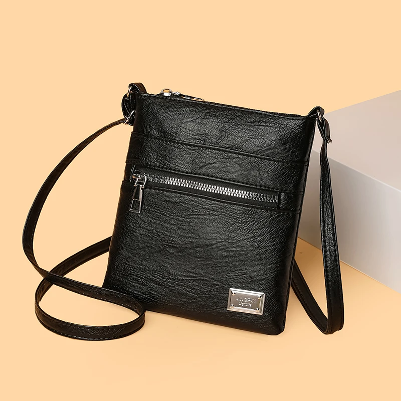 Retro square, compact and stylish synthetic leather crossbody bag suitable for mobile phones and essentials, adjustable shoulder