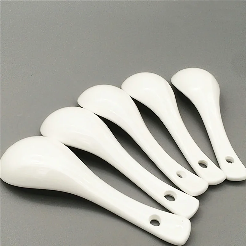 Ceramic Soup Spoon,Ramen Noodle Soup Spoons, Spoons Bone China Small Spoon Soup Spoon Long Spoon Small Soup Spoon Restaurant Spoon Dessert Spoon Ceramic Mixing Spoon Spoons Silverware-A(B - View #6