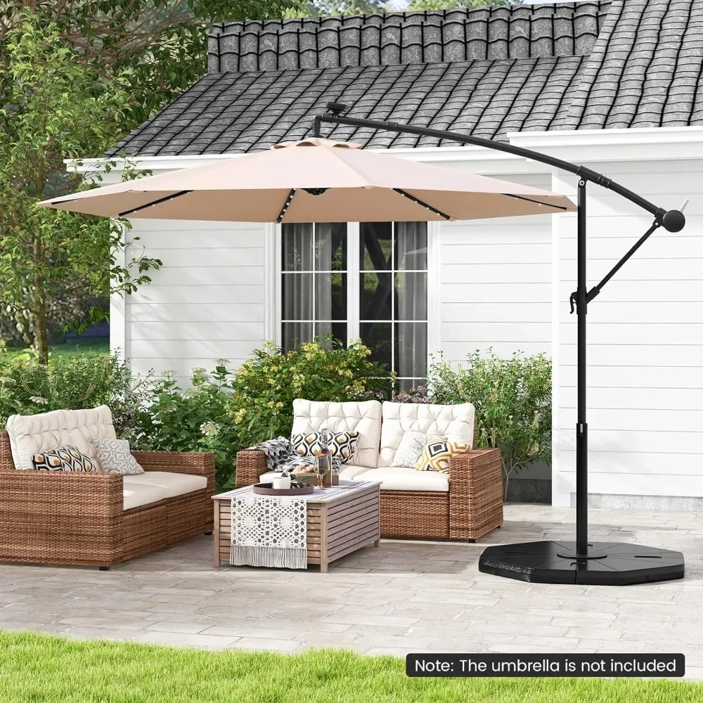 4-Piece Patio Umbrella Base, 208 lbs Heavy Duty Offset Cantilever Umbrella Stand 3