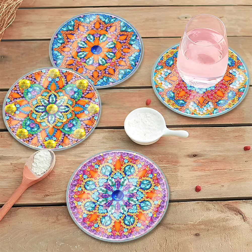 Diamond Painting Coasters Kit Acrylic DIY Coaster Set for Adults