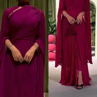 Customized Jersey Draped Party A-line High Collar Bespoke Occasion Gown Long Dresses Classic Exquisite Modern Style Pastrol Unis 1