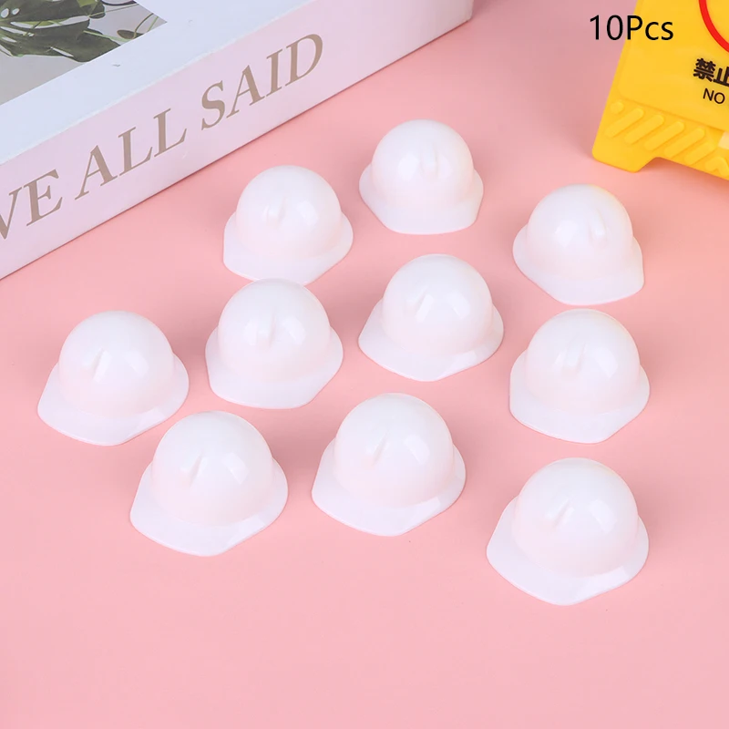 10Pcs Mini Doll Helmet 1:12 Dollhouse Miniature Safety Helmet Model Doll Decor Toy Doll House Accessories