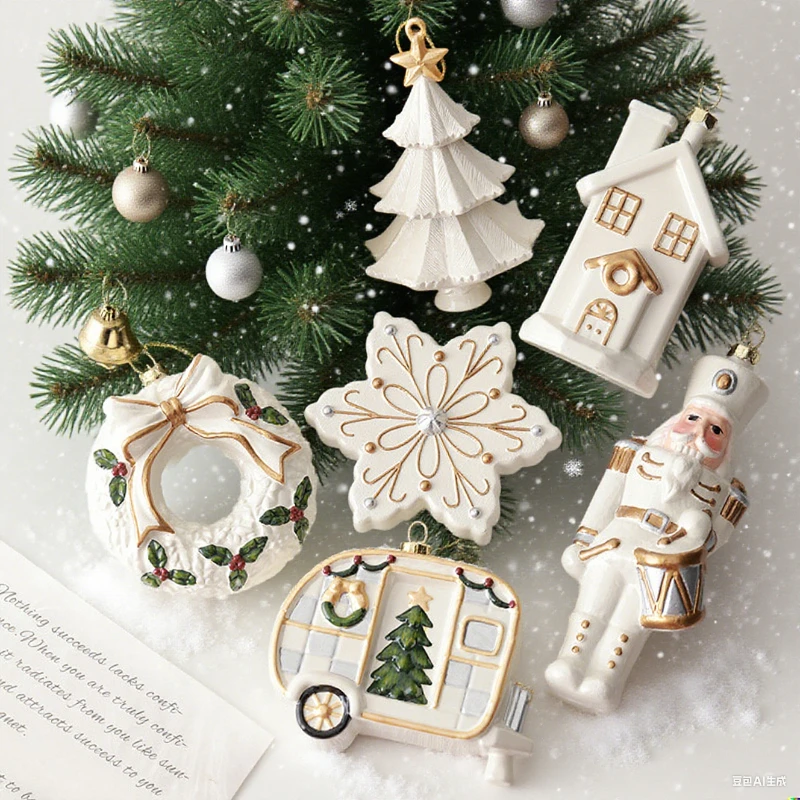 Christmas Decorations Pendants Creative Wreaths Snowflake Ornaments