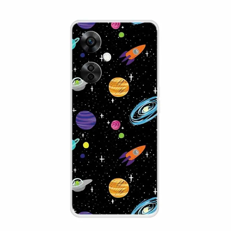 Clear Wolf Design Soft TPU Silicone Phone Cover - Transparent Etui for OnePlus Nord CE 3 Lite