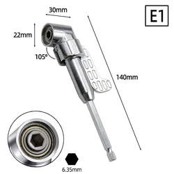 Adjustable Magnetic Ratchet Screwdriver with Bending Drill Adapter (E1 105 Angle)