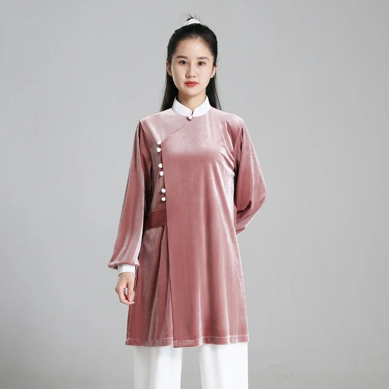Autumn And Winter Velvet Tai Chi Clothes Women Wushu Clothes Kung Fu Competition Clothes Martial Art Uniform Wrinkle Free 2022