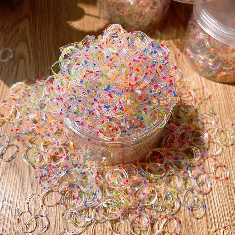 800 pieces of disposable rubber bands for girls that do not harm children's hair, cute head rope scrunchies in baby colors.