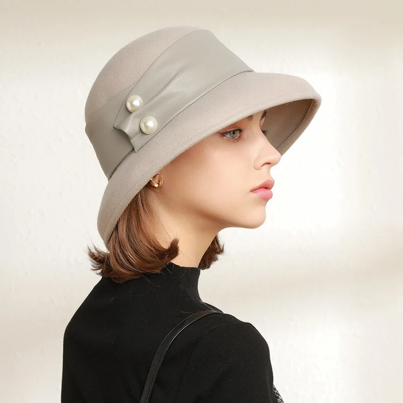 Tanio Sombrero de lana japonesa para mujer, sombrero