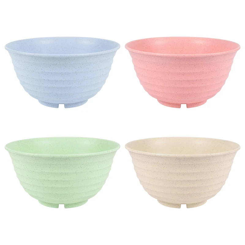Set Di 4 Ciotole Di Cereali-Ciotole Di Paglia Di Grano Leggere Ed Ecologiche, Ciotole Di Cereali-Per Riso, Frutta, Noodle, Ciotole Per Zuppa