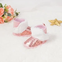 Sequin Newborn Baby Boys Girls Boots Warm Fluffy Soft Anti-slip Toddler First Walkers Multicolor Winter Infant Baby Shoes 0-18M 6