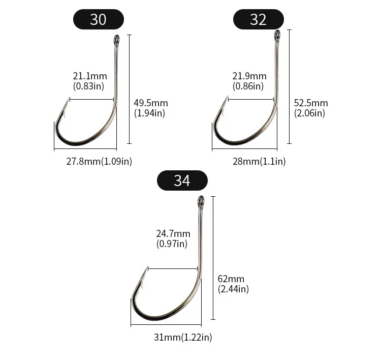 10 Stück Fisch-Jighaken aus Japanischem Hochkarbon-Stahl, Fliegenfischen-Zubehör, Kreishaken, Karpfenhaken, Oktopus-Haken, Angelzubehör mit Gebogener Rückseite – Detail 8