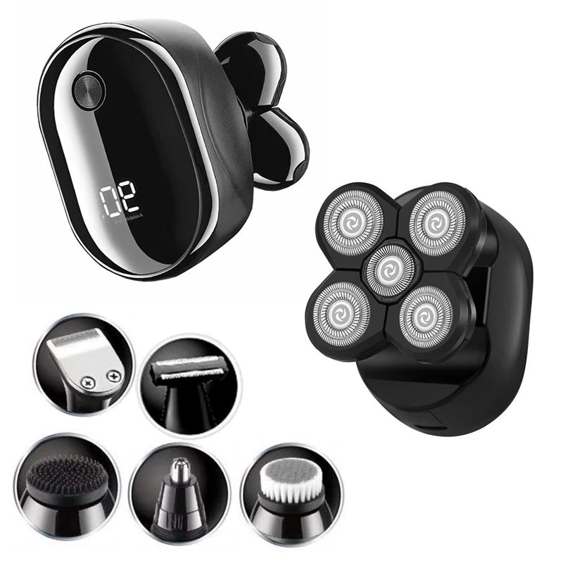 Facial&Body Grooming Set Electric Shaver Hair Trimmer Beard Electric Razor For Men Bald Shaving Machine Digital LCD Display
