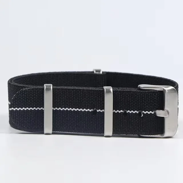 Bi-Color French Parachute Nylon Elastic Watch Strap - Military Style Bracelet