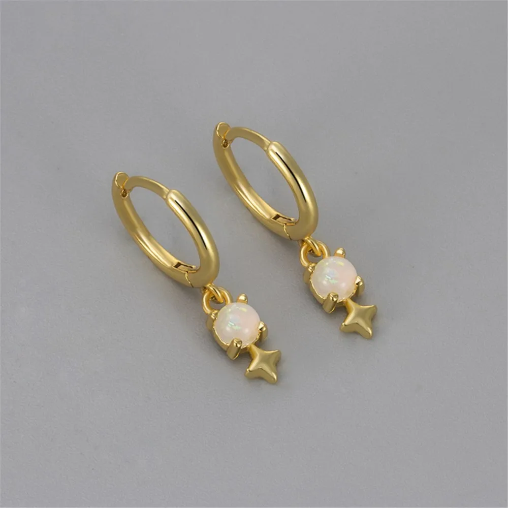 Light Luxury White Opal Rhinestone Dangle Earrings for Women Fashion Creative Design Earring Party Jewelry Gifts