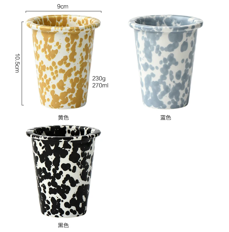 Description Picture 4 of item2pcs/lot Ink Ceramic Marble Tumbler Vintage Coffee Cup Bathroom Wash Cup Drink Cup for Party Pen Hold Candle Cup 270ml