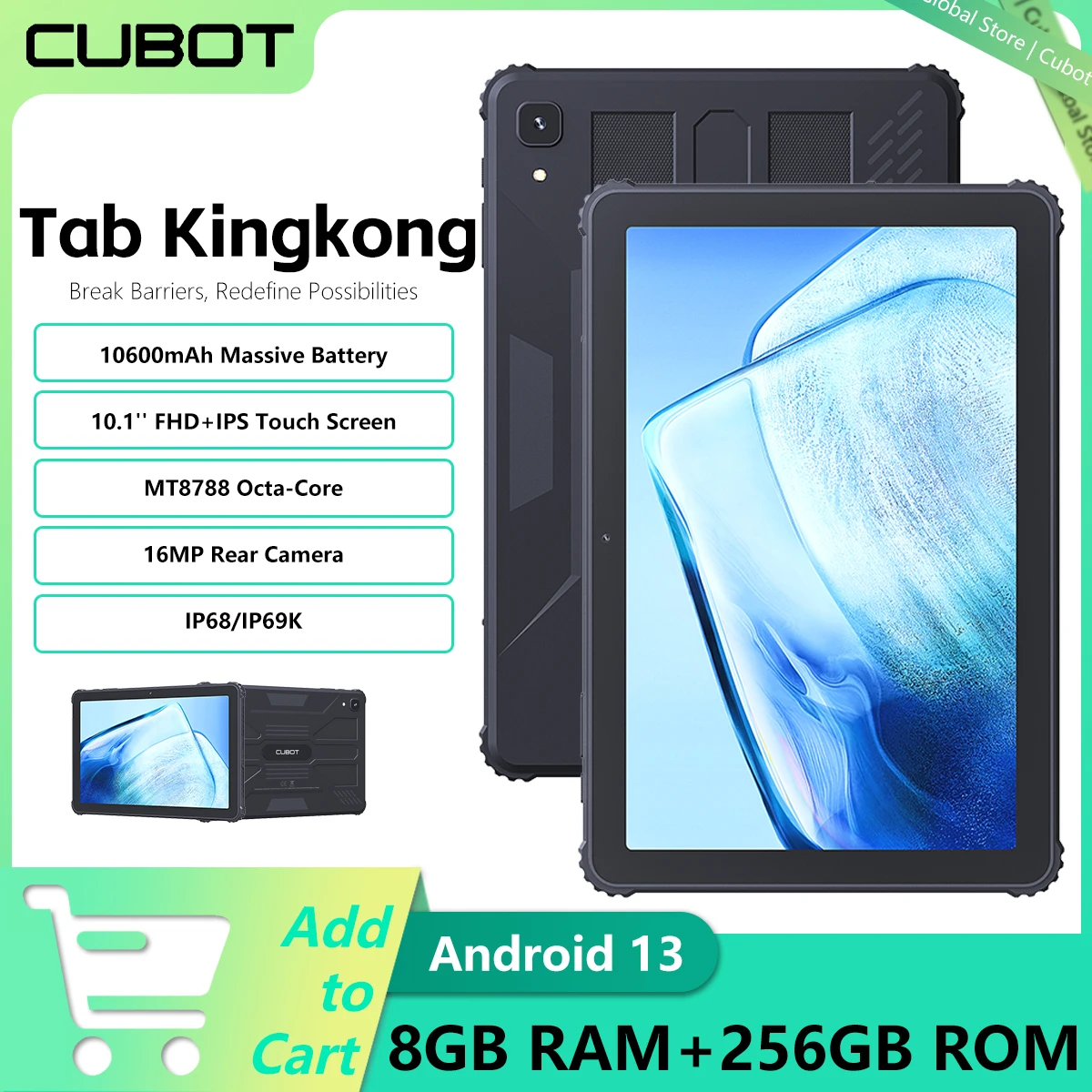 Cubot-Tab-Kingkong-robustes-Tablet-10-1-Zoll-FHD-Android-13-16GB-256GB ...