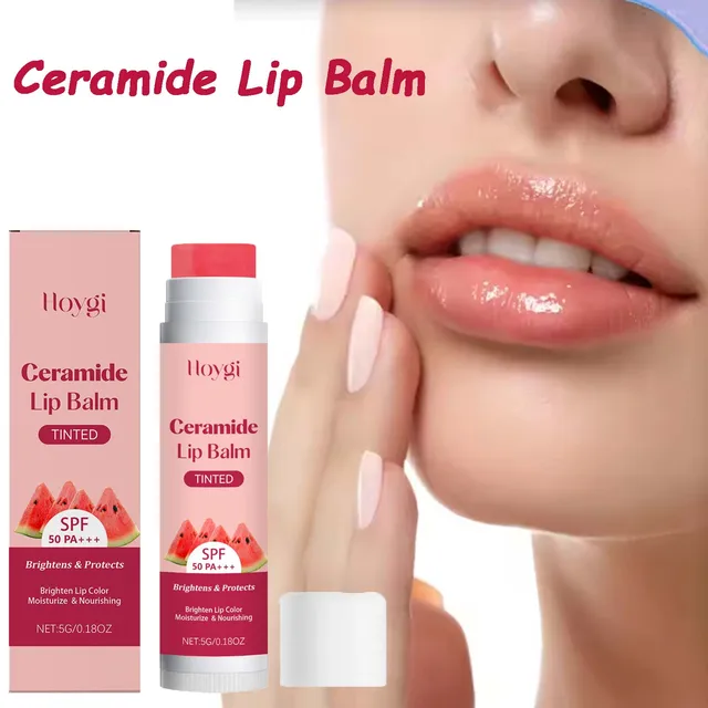 Ceramide Lip Balm Brightening Lips Lighten Lip Melanin Daily Moisturizing & Hydrating Repair Dry Chapped Lips SPF 50 Protection