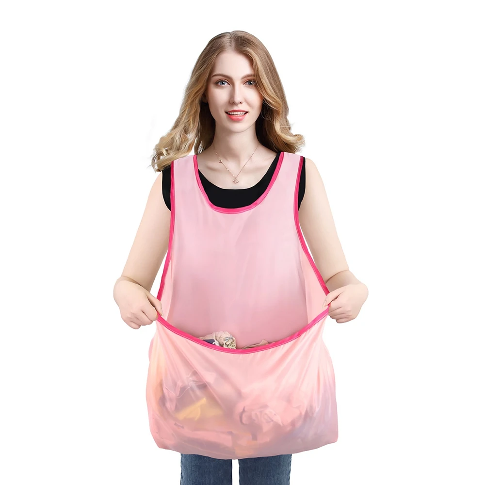 Lazy use wearable clothes Apron drying clothes apron ladies load clothes without bending clothes drying Aprons with Pocket